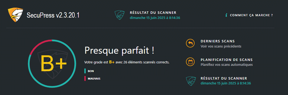 SecuPress Pro Scan
