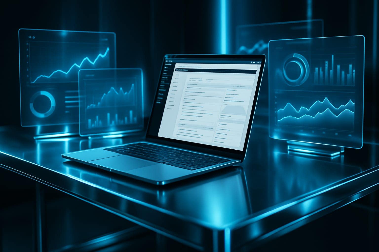 Espace high-tech illustrant les meilleurs outils SEO pour WordPress