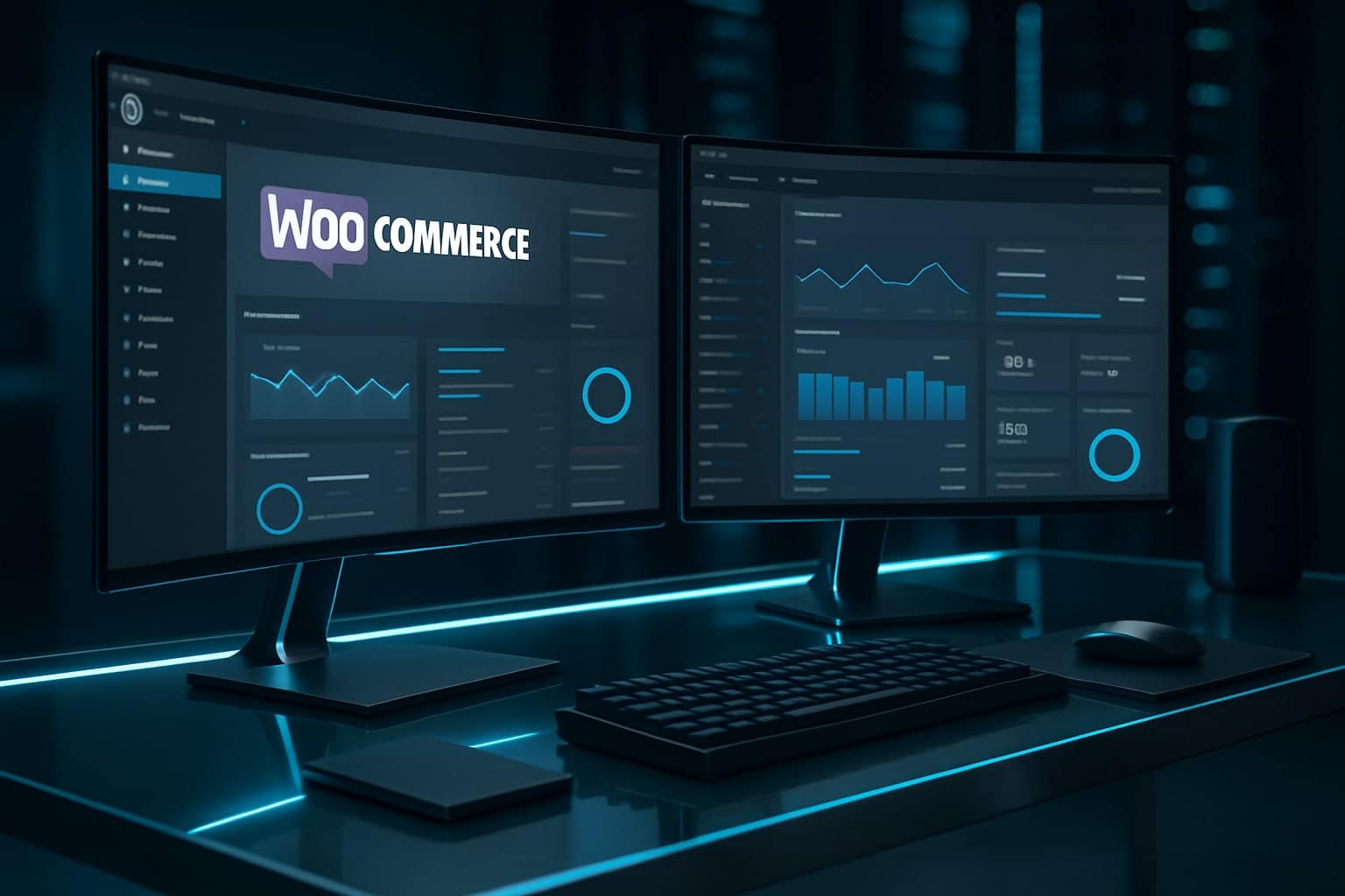 Interface plugin facture PDF WooCommerce dans un environnement high tech