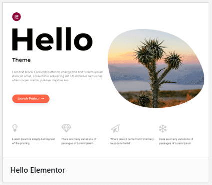 Thème WordPress Hello Elementor
