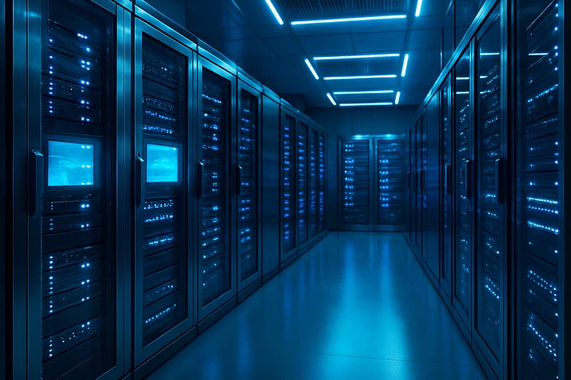 Salle serveur high tech WP Serveur pour hébergement WordPress